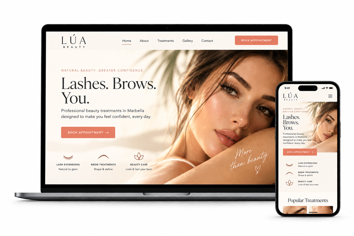Website shown on laptop and mobile