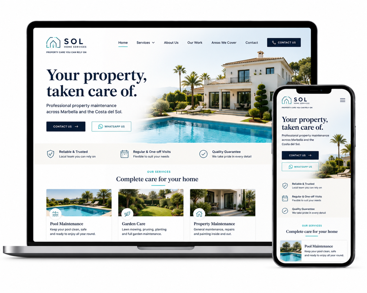 Responsive website shown on laptop and mobile